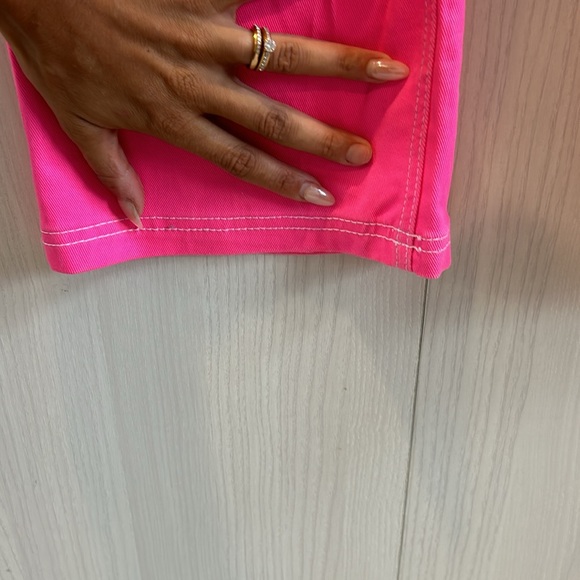 Neon hot pink Relaxed American Bazi strap Carpenter Jeans size 7 (28) grunge - Picture 6 of 10